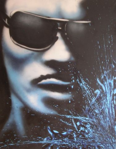 visage bleu